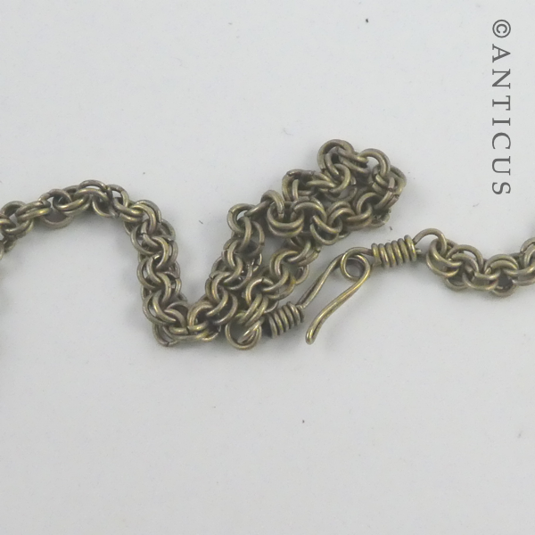 Very Old Afghani Silver, Brass and Cornelian Necklace.