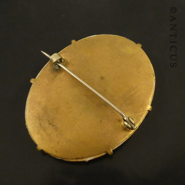 Old Limoges Brooch, Portrait of a Woman.