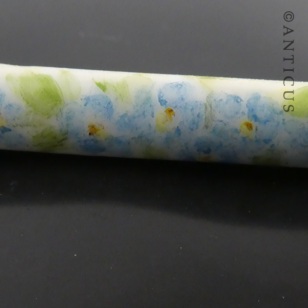 Old Limoges Porcelain Bar Brooch, Hand Painted.