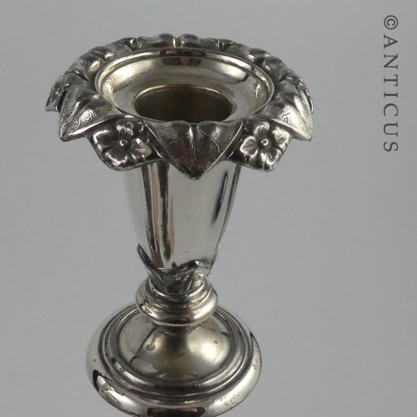 Pair Georgian Old Sheffield Plate Candlesticks.