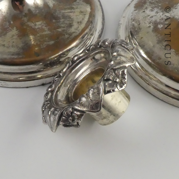 Pair Georgian Old Sheffield Plate Candlesticks.