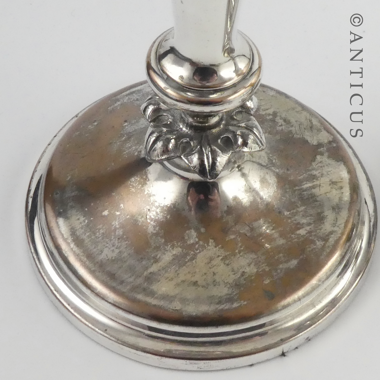 Pair Georgian Old Sheffield Plate Candlesticks.