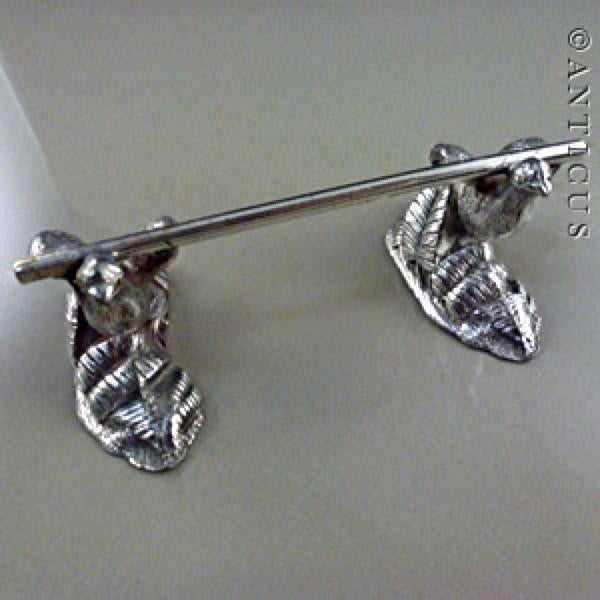 Pair Victorian Knife Rests, Birds.