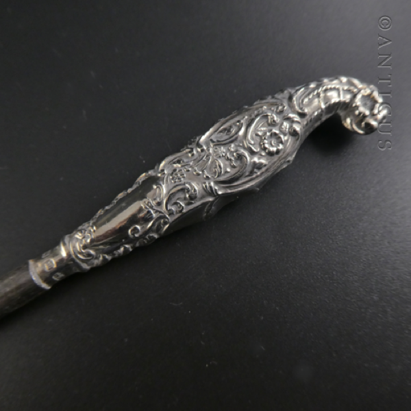 Sterling Silver-Handled Button Hook, 1896.