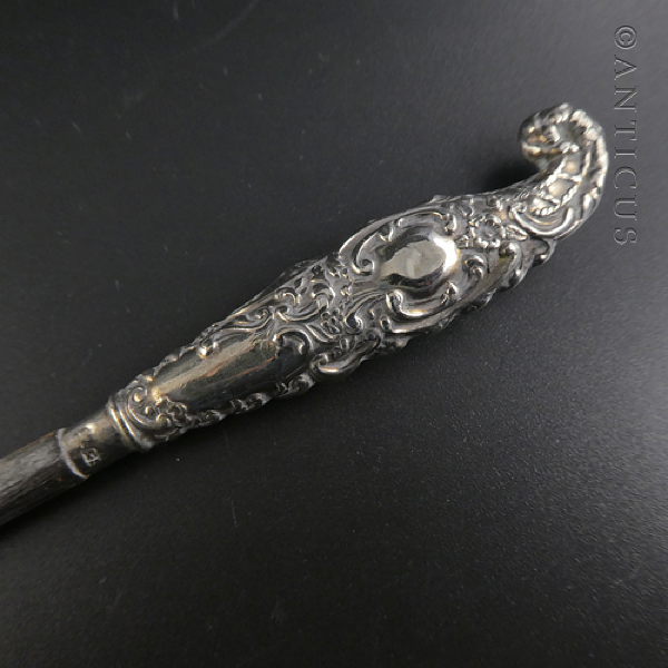 Sterling Silver-Handled Button Hook, 1896.