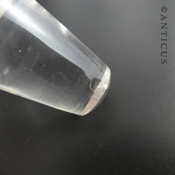 Large Heavy Crystal Decanter with Silver Neck.