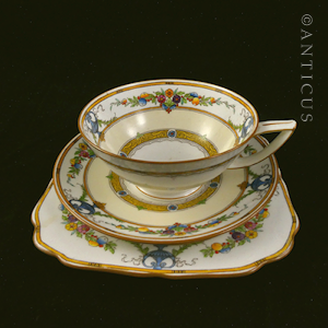 Hand Painted Minton Cup, Saucer and Plate.