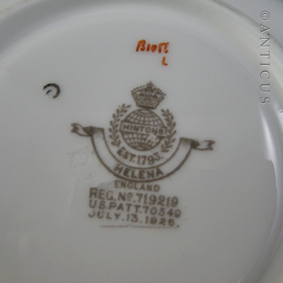 Hand Painted Minton Cup, Saucer and Plate.