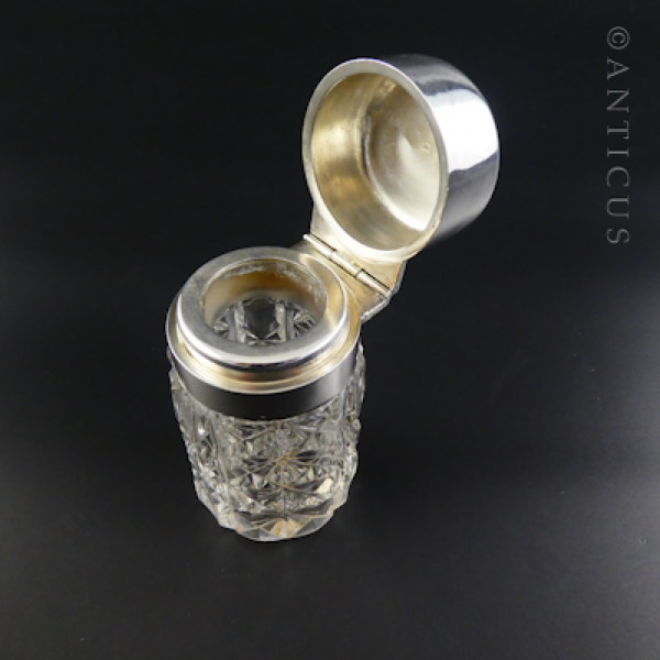 Smelling Salts Jar, Silver Lid, 1902.