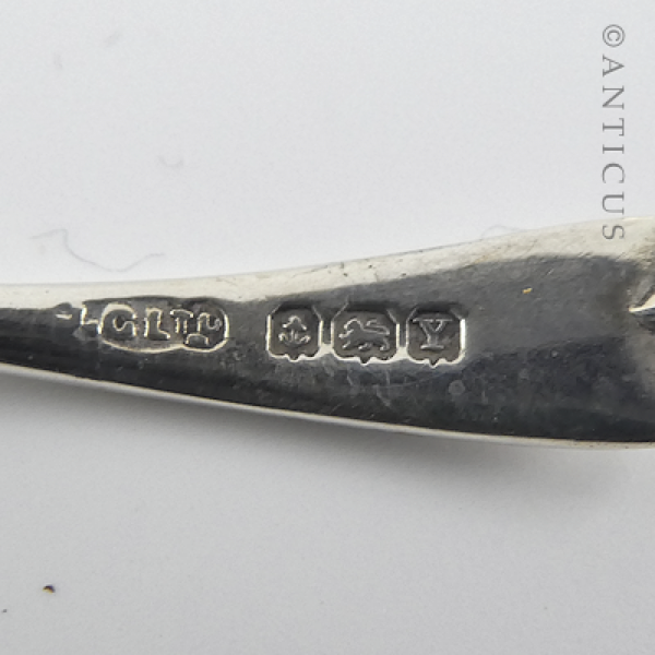 Pair Small Silver Mustard Pots, Arts & Crafts Style.