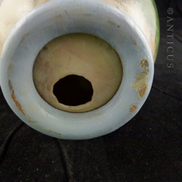 Vintage Ostrich Egg with Print of Lion.