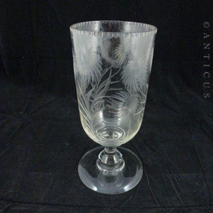 Victorian Celery Vase with Etched Design.