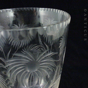 Victorian Celery Vase with Etched Design.