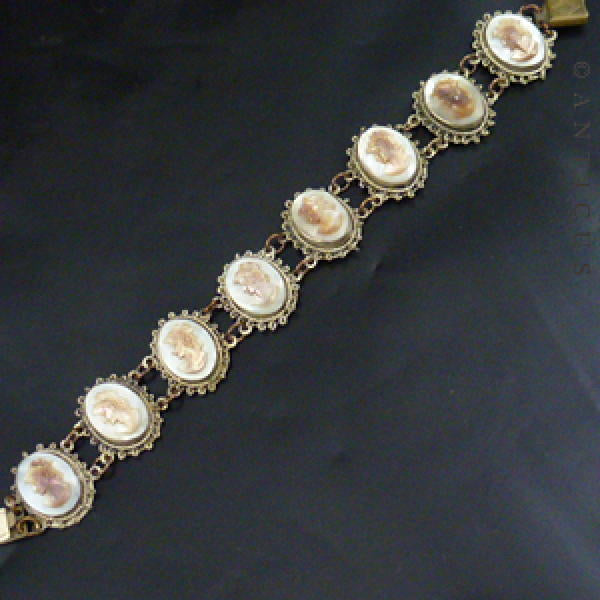 Carved Mother of Pearl Cameo Bracelet.