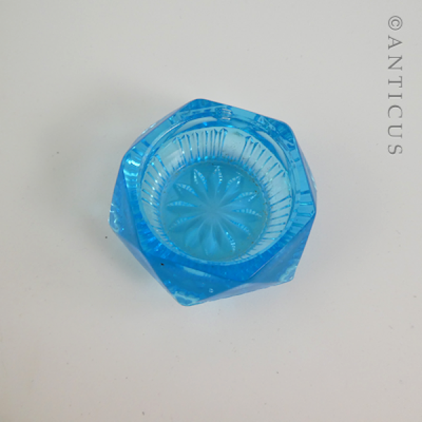 Turquoise Blue Glass Open Salt Cellar.