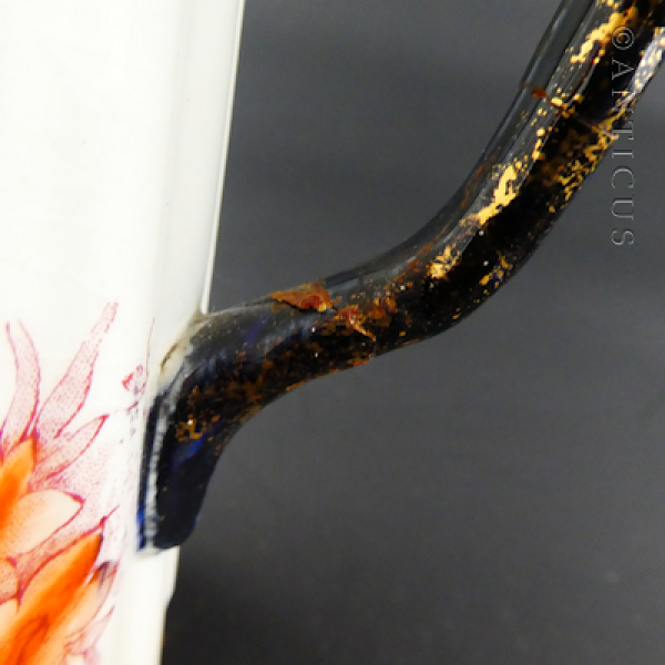 Pretty Victorian Jug with Pewter Lid, Faults.