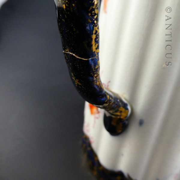 Pretty Victorian Jug with Pewter Lid, Faults.