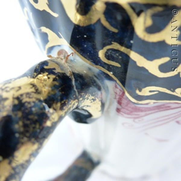 Pretty Victorian Jug with Pewter Lid, Faults.