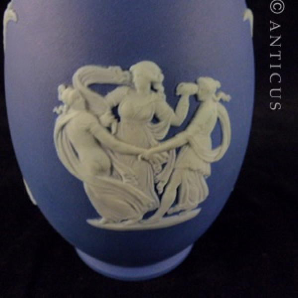 Wedgwood Blue and White Jasperware Vase.