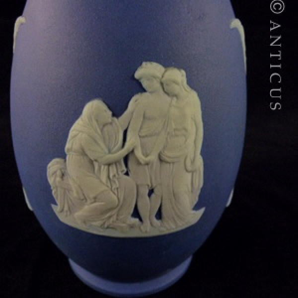 Wedgwood Blue and White Jasperware Vase.
