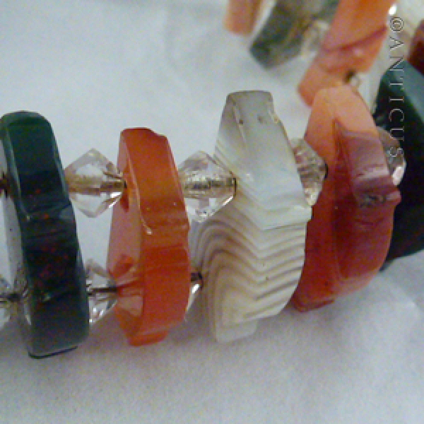 Unusual Scottish Silver and Agate Panels Bracelet.