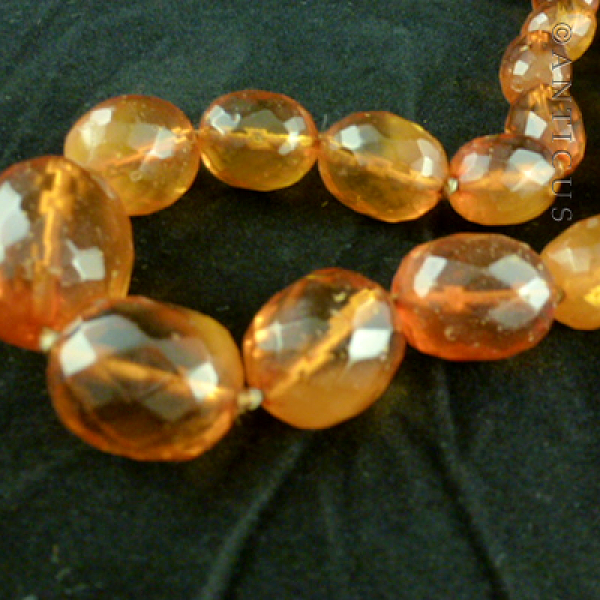 Long Strand of Faceted Baltic Amber Beads.