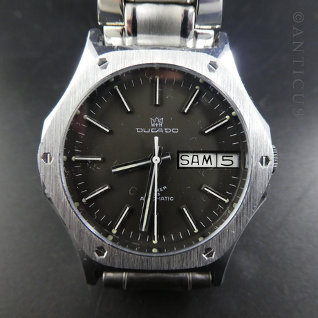 Ducado Gent's Watch, Stainless Steel, Manual Wind, 1970s.