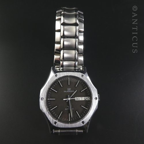 Ducado Gent's Watch, Stainless Steel, Manual Wind, 1970s.