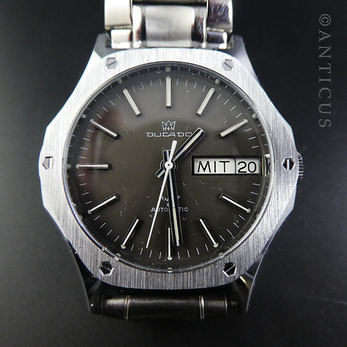 Ducado Gent's Watch, Stainless Steel, Manual Wind, 1970s.