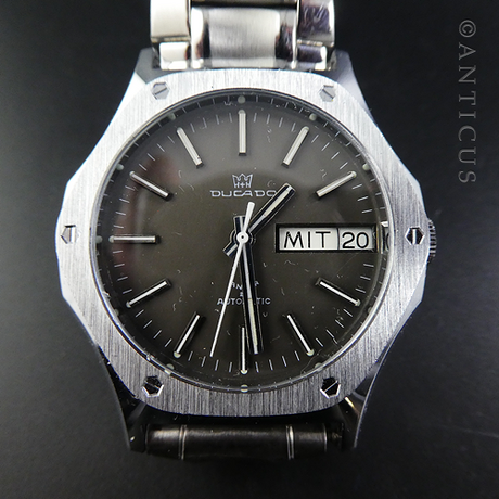 Ducado Gent's Watch, Stainless Steel, Manual Wind, 1970s.