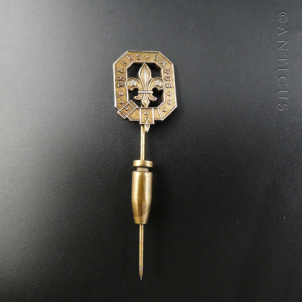 Gilded Silver Scouts Thanks Badge Lapel Pin.