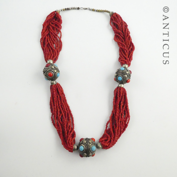 Tribal Coral Necklace with Ball Fittings.