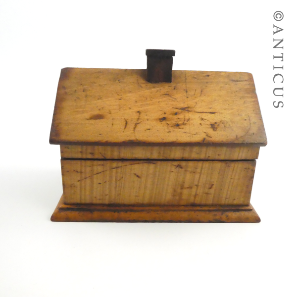 Wooden House Inkwell and Stamp Box.