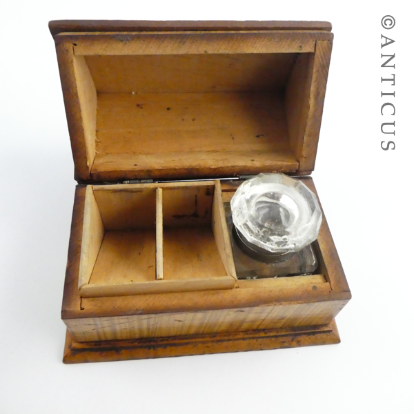 Wooden House Inkwell and Stamp Box.