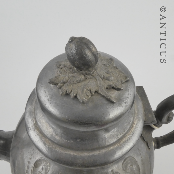 Ornate Britannia Metal Large Teapot.