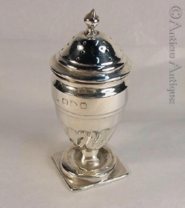 Pair Sterling Pepperettes, Chester 1896.