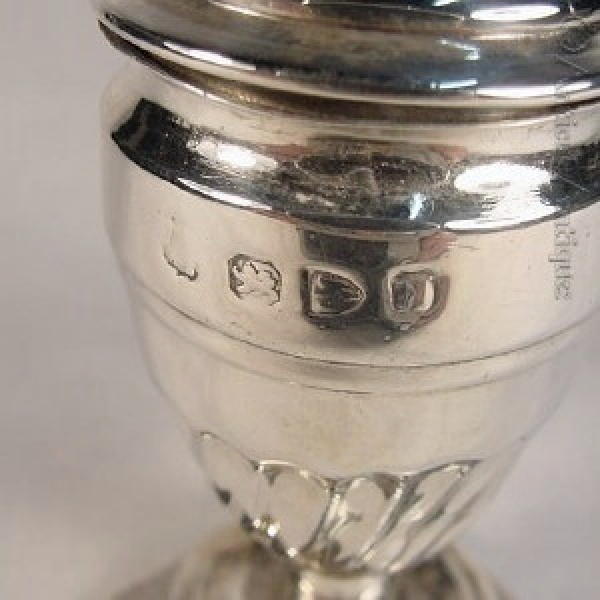 Pair Sterling Pepperettes, Chester 1896.