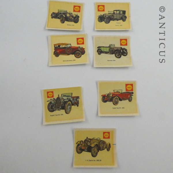 28 Vintage NZ Shell Oil Promotional Transfers, Cars.