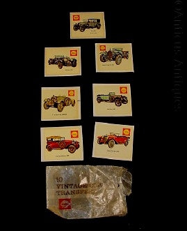 28 Vintage NZ Shell Oil Promotional Transfers, Cars.