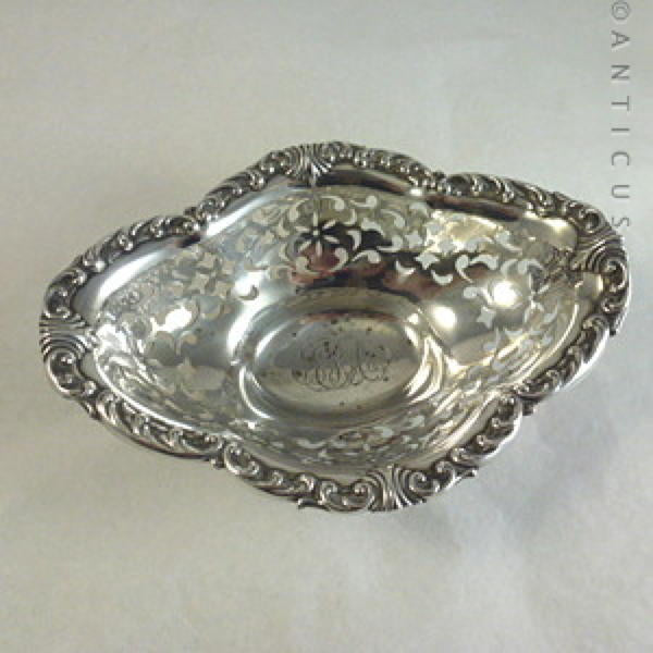 Gorham Antique Sterling Silver Pierced Work Dish.