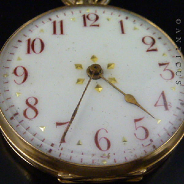 Ladies 14K Gold Vintage Pocket Watch.