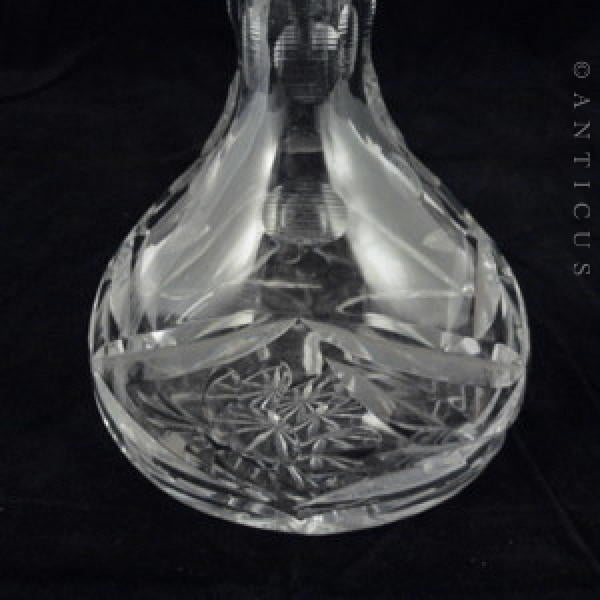Silver and Cut Glass Large Scent Bottle.