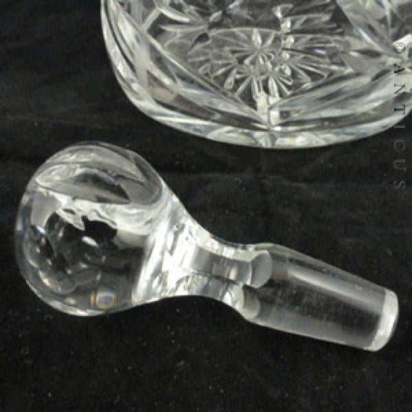 Silver and Cut Glass Large Scent Bottle.