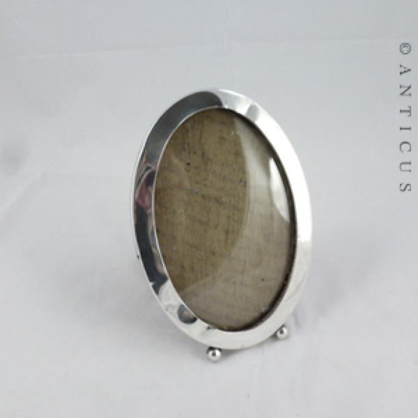 Oval Sterling Silver Photo Frame, 1918.