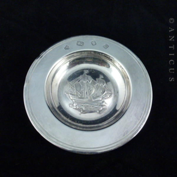 Pair Miniature Sterling Silver Alms Dishes.