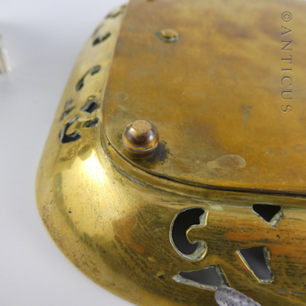 Antique Brass Ink Stand, with Twin Ink Bottles.
