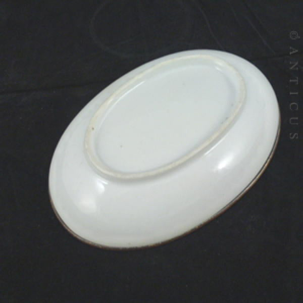 Victorian Hand Painted Dish with Robin and Lake.