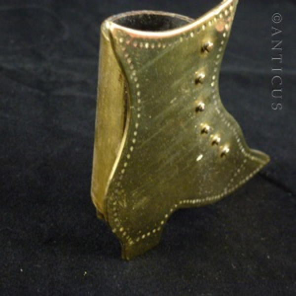 Victorian Brass Boot Spill Holder.