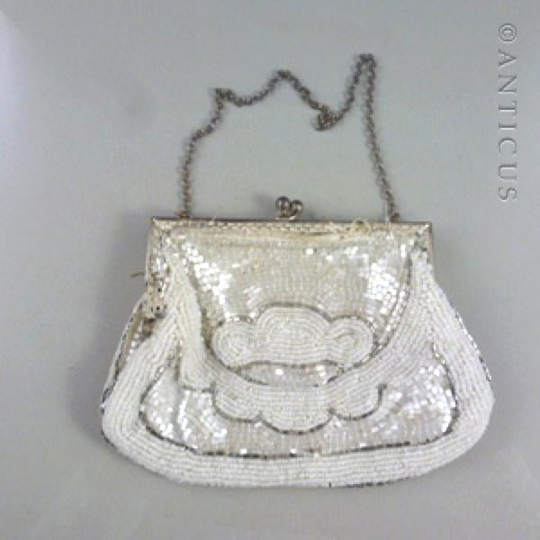 French Beaded Evening Bag, Early 20th Century.