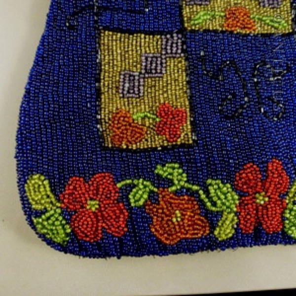 Antique Beaded Bag, Arts & Crafts Style Pattern.